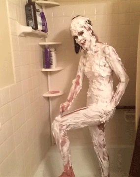 Giphy You really don't need that much shaving cream.
